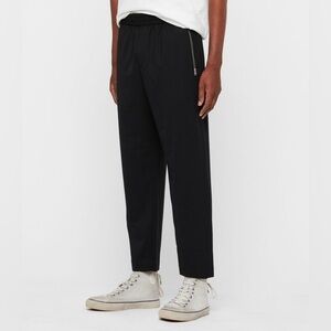 All Saints Men’s Buxton Wool Blend Slim Fit Pull On Trousers 32 Black *Damaged*